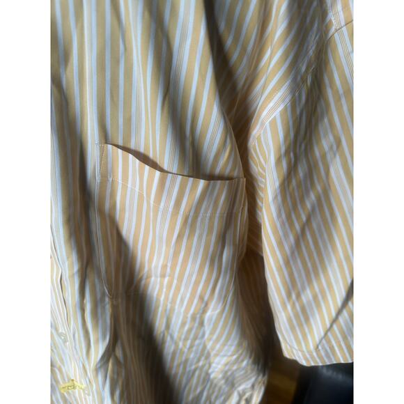 Daniel Cremieux Yellow Striped Silk Button-Down Shirt – Men’s Large - Picture 2 of 6